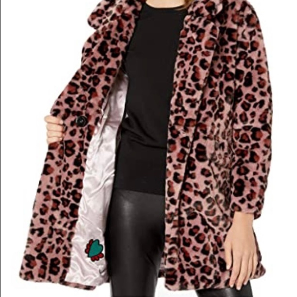Steve Madden Faux Fur Leopard Print Coat